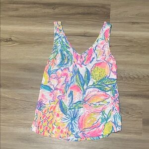 Lilly Pulitzer Pink and Blue Floral Tank Top